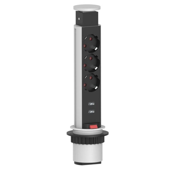 TR19.0002.08.049 Pultba építhető konnektor 3+2xUSB