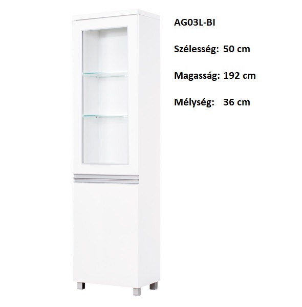 AGA AG03L-BI  Balos 1ajtós vitrines szekrény-bútor