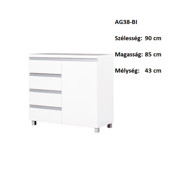 AGA AG38-BI   1ajtós,4fiókos komód szekrény-bútor