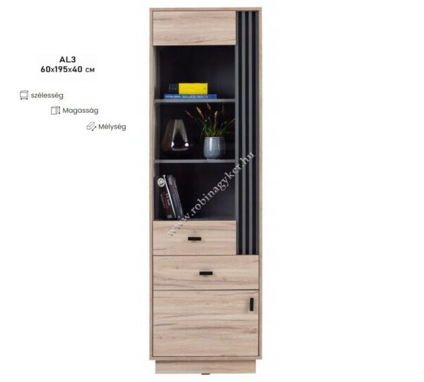ALLMO SYSTEM AL3 - VITRINES SZEKRÉNY ELEM- Bútor