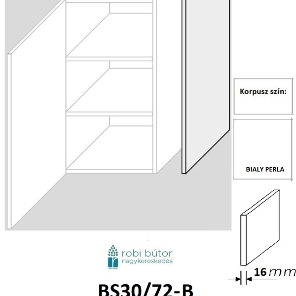 BS-B 30/72 DOUBLE SYSTEM VASTAGÍTÁS-KONYHABÚTOR