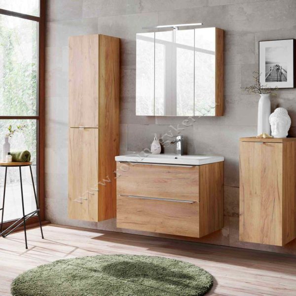 .CAPRI OAK 80-as Fürdőszoba bútor kpl. mosdóval-Bútor