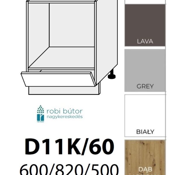 TREVISO MATT (D11K 60) TŰZHELY BEÉPÍTŐ szekrény 60 cm_konyhabútor