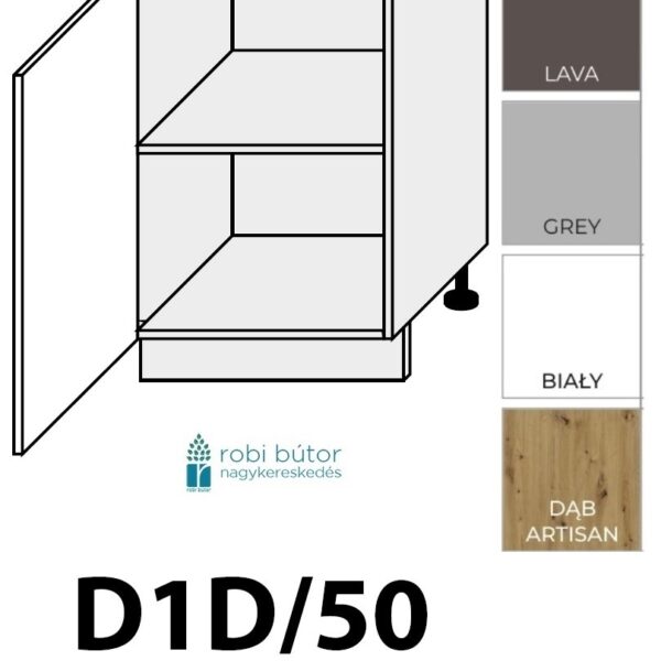 TREVISO MATT 1-ajtós szekrény 50 cm_BALOS(D1D 50 L)_konyhabútor