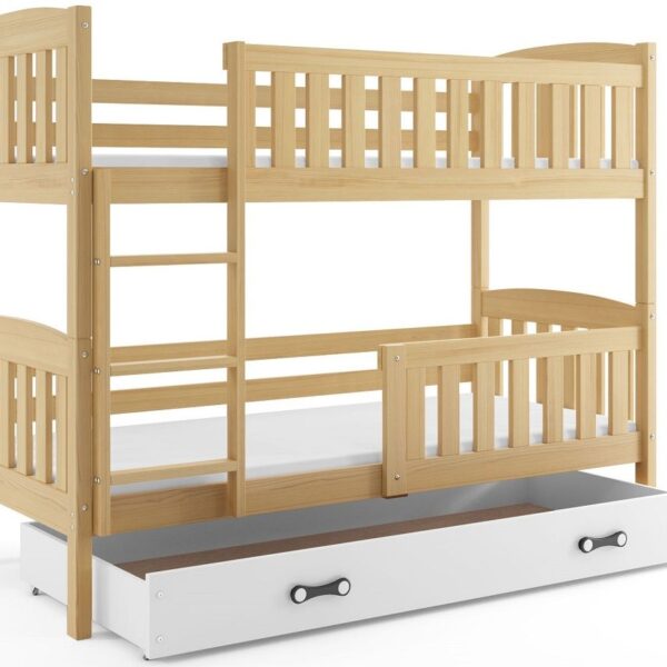 CUBUS BUNK 190X80 FENYŐ EMELETES ÁGY MATRACCAL,ÁGYNEMŰTARTÓVAL