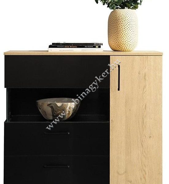 MADISON FEKETE SYSTEM MD11 VITRINES KOMÓD ELEM- Bútor