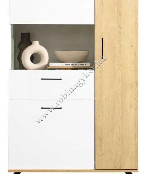 MADISON FEHÉR SYSTEM MD6 VITRINES KOMÓD ELEM- Bútor