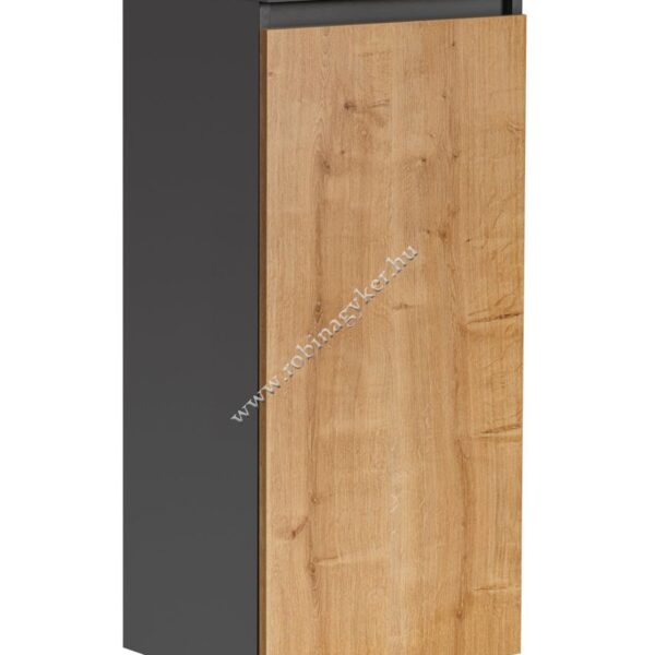 MONACO GREY OAK  811Alacsony szekrény szennyeskosárral 40cm Fürdőszoba bútor
