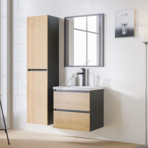 .MONACO GREY OAK 60-as  Fürdőszoba bútor komplett szett ,mosdóval -Bútor