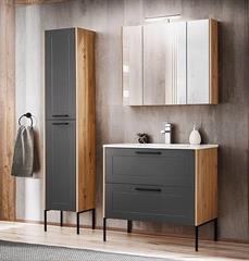.MADERA GREY 80-as Fürdőszoba bútor komplett szett. mosdóval Lábakkal-Bútor