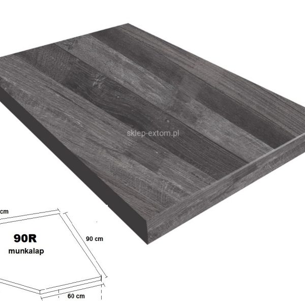 38-as Sarok 90R Munkalap Jawa Block Wood K030 SU  Matt