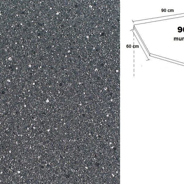 38-as Sarok 90R Munkalap Anthracite Granite  K 203 PE   Matt
