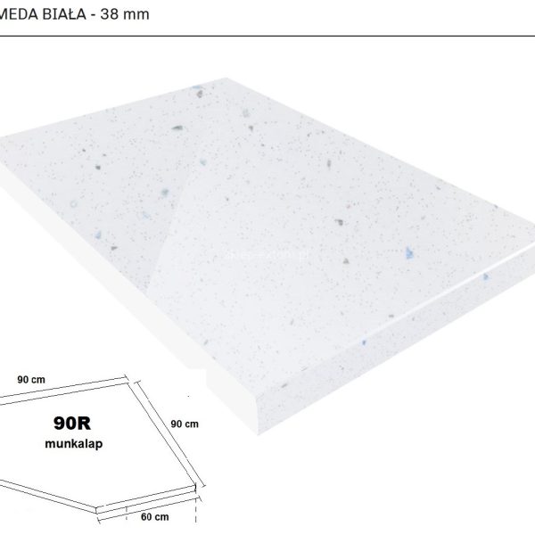 .38-as Sarok 90R Munkalap White Andromeda K217 GG Magasfényű
