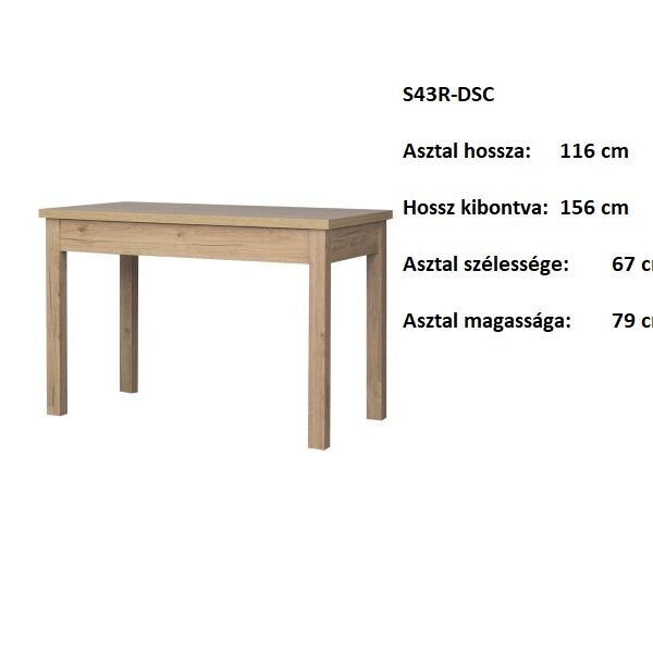 S43R-DSC Kihúzhatós  Étkező Asztal -BÚTOR