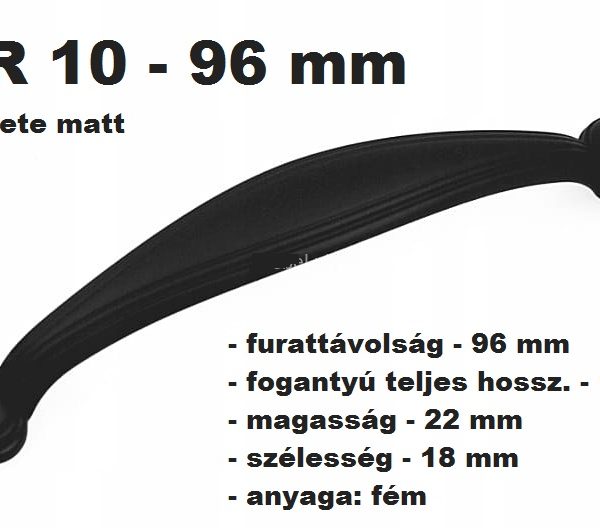 UR10 - 96 FEKETE MATT FOGANTYÚ-Konyhabútor