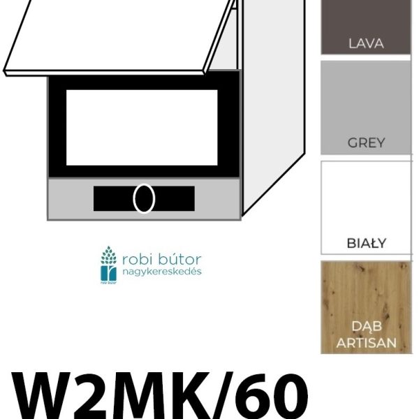 SILVER MATT Mikro tartó elem (W2MK60)_konyhabútor