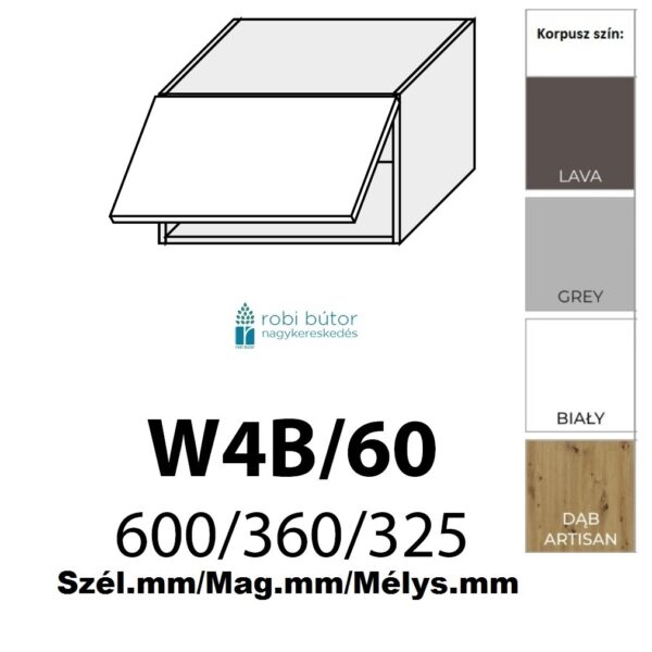 TREVISO MATT 1-ajtós FELSŐ szekrény 60 cm  (W4b 60)_konyhabútor