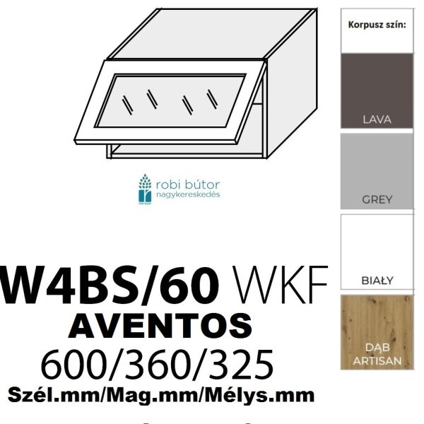 RIMINI MATT (W4BS 60 WKF AVENTOS) 1-ajtós FELSŐ szekrény 60 cm_konyhabútor