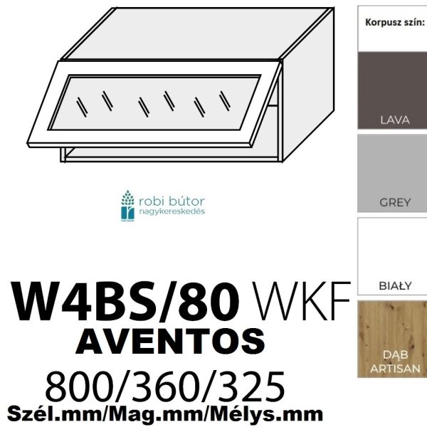 BARI MATT (W4BS 80 WKF AVENTOS) 1-ajtós FELSŐ szekrény 80 cm_konyhabútor