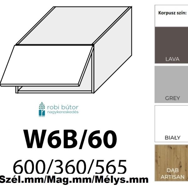 AMARO MATT 1-ajtós FELSŐ szekrény 60 cm (W6B 60)_konyhabútor