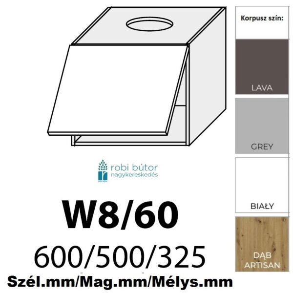 TREVISO MATT 1-ajtós FELSŐ szekrény 60 cm (W8 60)_konyhabútor