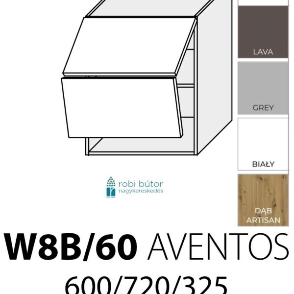 TREVISO MATT 2-ajtós FELSŐ szekrény 60 cm (W8B 60 AV)_konyhabútor