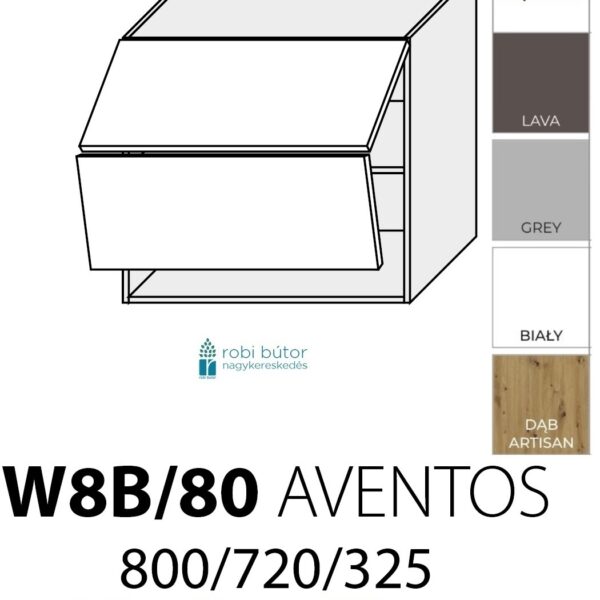 TREVISO MATT 2-ajtós FELSŐ szekrény 80 cm (W8B 80 AV)_konyhabútor