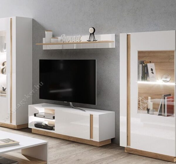.ARCO BIALY. 270 cm-es nappali szekrénysor összeállítás Bútor