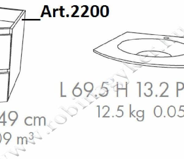 .ARMONIAS 70-es ART.2200-.... + 2250 +Mosdós szekrény mosdóval Fürdőszoba bútor