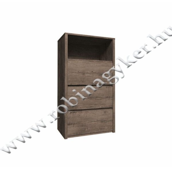 .MONTANGA SYSTEM (KS3) 3 FIÓKOS, NYITOTT POLCOS, MAGAS KOMÓD - Bútor