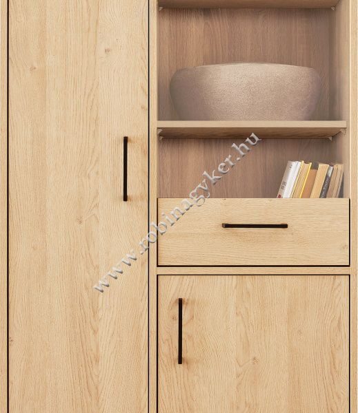 SANTIAGO TÖLGY SYSTEM SN3 VITRINES SZEKRÉNY ELEM- Bútor