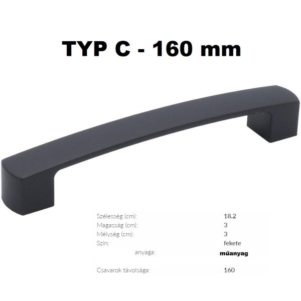 TYP C -160 FEKETE MŰA. FOGANTYÚ-Konyhabútor