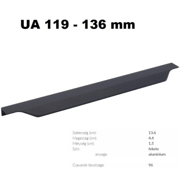 UA119*136 Matt fekete FOGANTYÚ-Konyhabútor